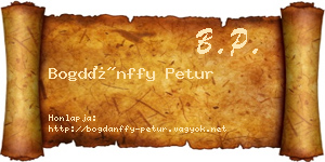 Bogdánffy Petur névjegykártya
